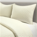 Full/Queen Lightweight Ivory Textured Reversible 3-PC  Quilt Set