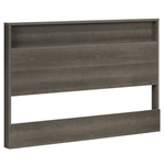 Modern Grey Full/Queen Size Storage Bookcase Panel Headboard