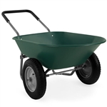 Heavy Duty Dual Wheel Multipurpose Rust Proof Wheelbarrow - Green