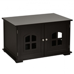 Dark Brown Modern Large Ventilated Private Divider Cat Litter Box