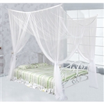 White Mosquito Net Bed Canopy Mesh Netting - size Full Queen King