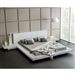 King Modern Platform Bed with Headboard and 2 Nightstand in Ash White