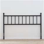 King size Traditional Farmhouse Headboard in Matte Black Metal Finish