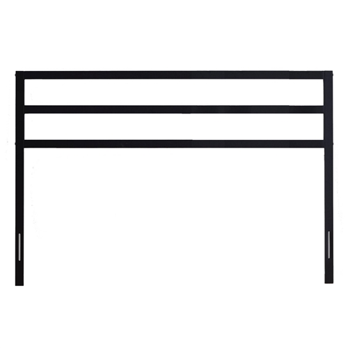 King size Modern Slatted Headboard in Matte Black Metal Finish