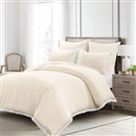 King French Country Ivory 5-Piece Lightweight Comforter Set with Lace Trim