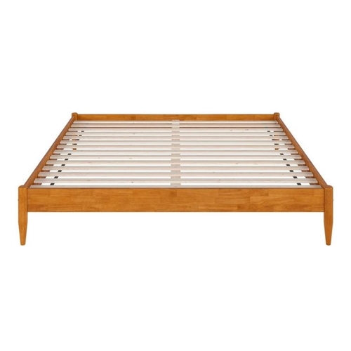 King Size Solid Hardwood Victorian Style Natural Platform Bed
