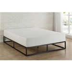 King size 10-inch Low Profile Modern Metal Wood Slat Platform Bed Frame