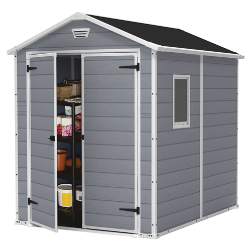 Outdoor 6-ft x 8-ft Storage Shed in Steel Reinforced Polypropylene