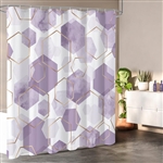 72"W x 78"H Abstract Lavender Geometric Polyester Shower Curtain