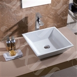 Contemporary White Ceramic Porcelain Vessel Bathroom Vanity Sink - 16 x 16-inch