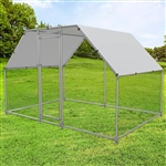 10-Ft x 6.5-Ft Outdoor Walk-in Metal Chicken Coop with Water-Resistant Cover