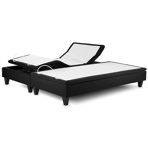 Split King Upholstered Designer Adjustable Bed Base with Massage