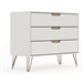 Modern Bedroom Scandinavian Style 3-Drawer Dresser in Off-White Natural Finish