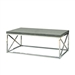 Modern Coffee Table with Chrome Metal Frame and Dark Tape Wood Top