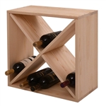 24 Bottle Solid Wood X Box Modular Cube Wine Rack