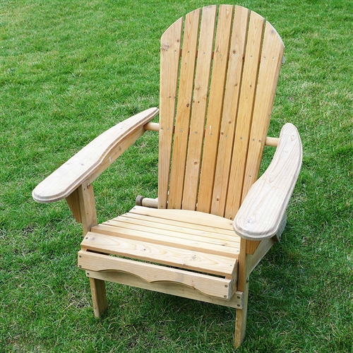 Folding Adirondack Chair in Natural Wood Finish