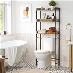 Modern FarmHouse 3 Tier Over The Toilet Metal Wood Storage Shelves