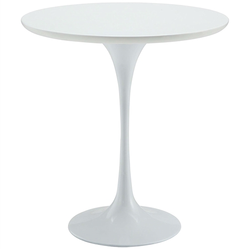 Mid Century Modern Classic 20-inch Round Side Dining Table in White