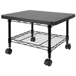 Multipurpose Black Metal 2-Tier Mobile Under Desk Printer Stand Cart w/ Casters