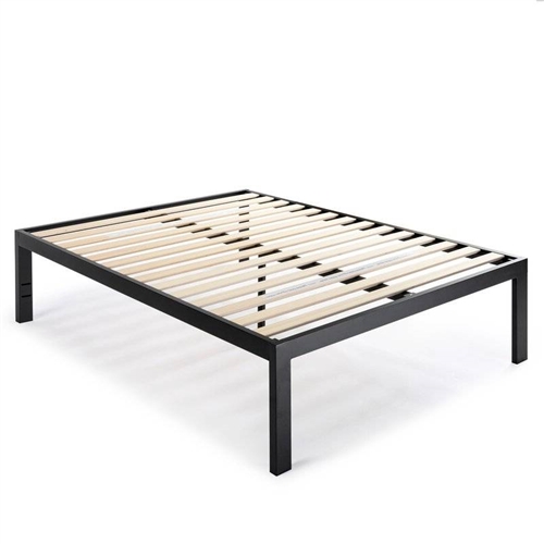 Queen size 18 Inch Easy Assemble Metal Platform Bed Frame Wooden Slats