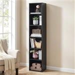 6-Tier Narrow Standard Bookcase – Black