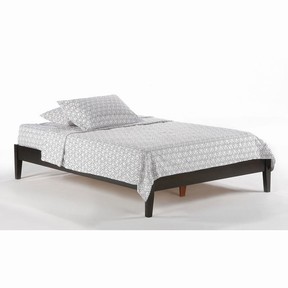 Basic Platform Bed Frame in Dark Chocolate Wood Finish