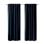 52 x 102 inch Solid Navy Blue Thermal Blackout Curtain Panels - Set of 2