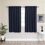52 x 72 inch Solid Navy Blue Thermal Blackout Curtain Panels - Set of 2