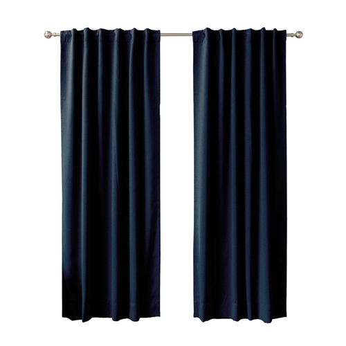 52 x 84 inch Solid Navy Blue Thermal Blackout Curtain Panels - Set of 2