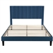 Full size Modern Navy Blue Velvet Upholstered Platform Bed with Headboard
