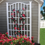 7.5 Ft Garden Trellis in White Vinyl with Arch Top