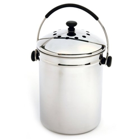 Stainless Steel Kitchen Compost Keeper Bin with Charcoal Filter