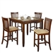 Casual 5-Piece Dining Set with Microfiber Padded Counter Height Stools