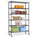 Heavy Duty 6-Shelf Adjustable Metal Shelving Rack with Casters