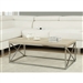 Modern Rectangular Coffee Table with Natural Wood Top and Metal Legs