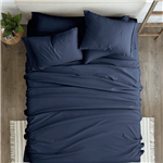 King Size, Navy 6 PCS Supreme Softness Wrinkle Resistant Microfiber/Polyester Sheet Set