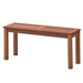 Solid Wood Outdoor 2-Seat Backless Garden Bench in Natural Finish