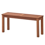 Solid Wood Outdoor 2-Seat Backless Garden Bench in Natural Finish