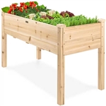 Outdoor 4-ft x 2-ft Fir Wood Raised Garden Bed Planter Box