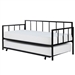 Twin size Heavy Duty Metal Daybed with Roll-Out Trundle Bed