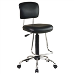 Chrome Finish Drafting Chair with Teardrop Chrome Footrest