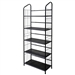 5-Tier Bookcase Storage Shelves Rack in Black Metal