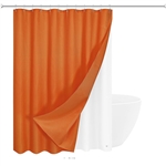 72"W x 72"H Burnt Orange Waffle Textured Shower Curtain Set with Liner