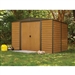 Outdoor 10 x 12-ft Steel Storage Shed With Woodgrain Panels
