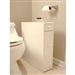 Space Saving Bathroom Floor Cabinet in White Wood Finish