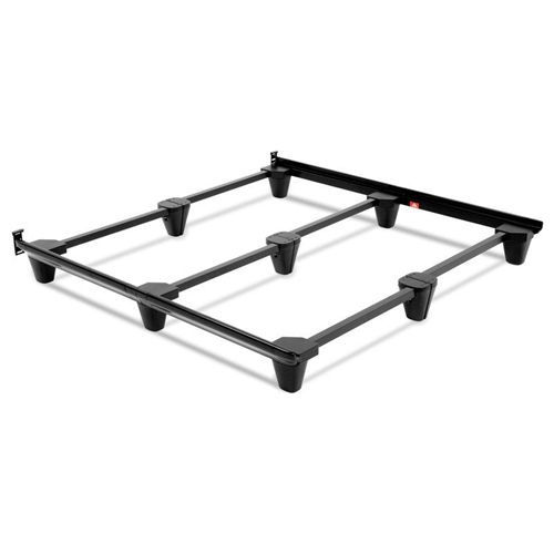 Heavy Duty Metal Bed Frame in Charcoal Finish Adjusts to Size Full Queen King and California King