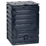 UV-Resistant Black Recycled Plastic Compost Bin with Lid - 79 Gallon