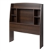 Twin size Bookcase Storage Headboard in Espresso Wood Finish