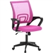 Pink Modern Mid-Back Ergonomic Mesh Office Desk Chair with Armrest on Wheels