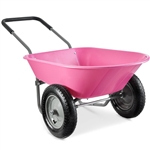 Heavy Duty Dual Wheel Multipurpose Rust Proof Wheelbarrow - Pink